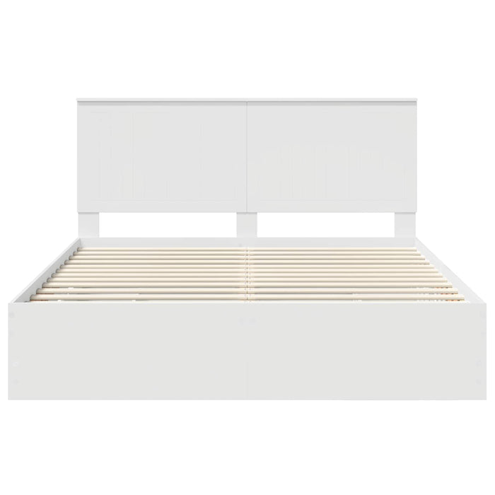 Cadru de pat cu sertar Alb 160 x 200 cm Lemn Ingineresc - WALTI WALTI