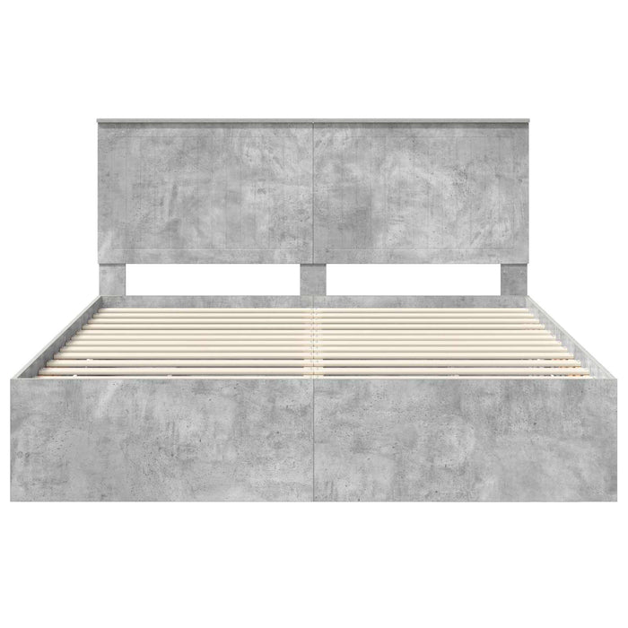 Cadru de pat Gri din beton 160 x 200 cm Lemn Ingineresc - WALTI WALTI