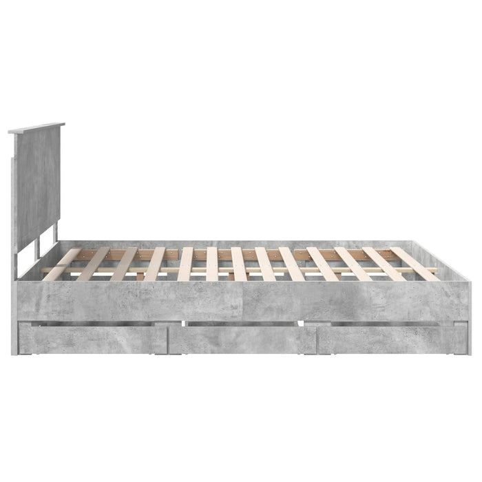 Cadru de pat Gri din beton 160 x 200 cm Lemn Ingineresc - WALTI WALTI