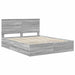 Cadru de pat cu sertar Gri Sonoma 160 x 200 cm Lemn Ingineresc - WALTI WALTI