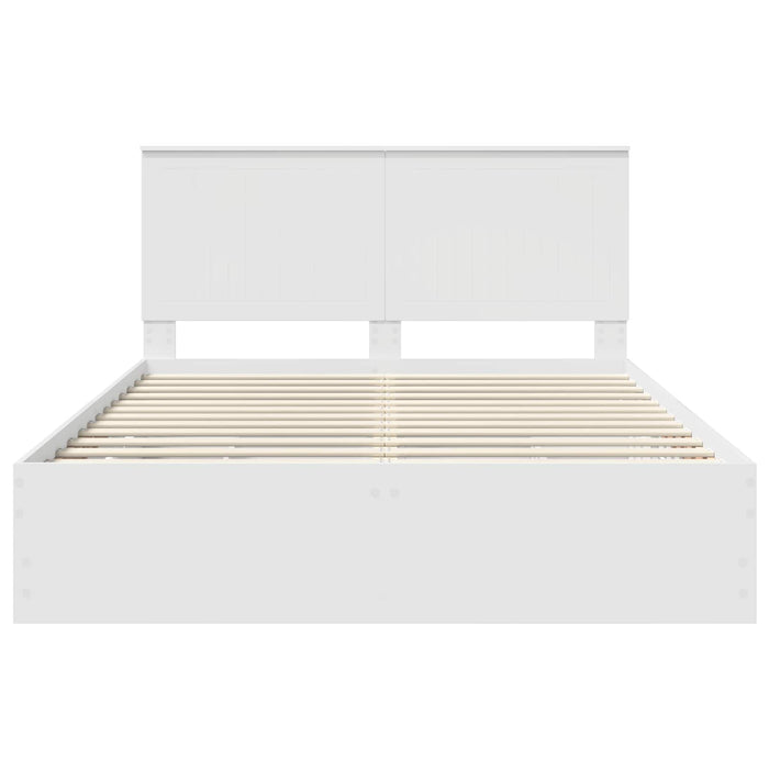Cadru de pat cu sertar Alb 150 x 200 cm Lemn Ingineresc - WALTI WALTI