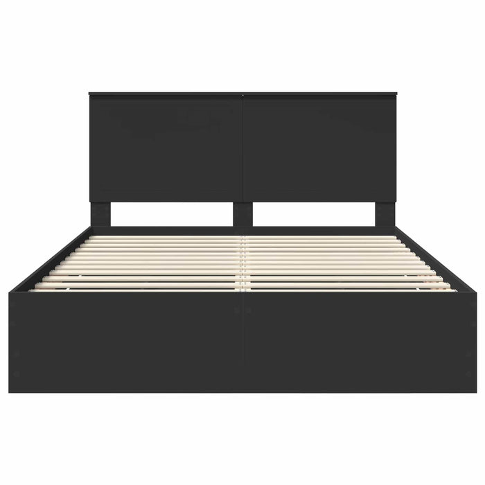 Cadru de pat cu sertar Negru 150 x 200 cm Lemn Ingineresc - WALTI WALTI