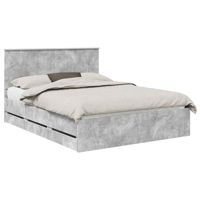 Cadru de pat Gri din beton 150 x 200 cm Lemn Ingineresc - WALTI WALTI