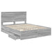 Cadru de pat cu sertar Gri Sonoma 150 x 200 cm Lemn Ingineresc - WALTI WALTI