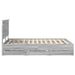 Cadru de pat cu sertar Gri Sonoma 140 x 200 cm Lemn Ingineresc - WALTI WALTI