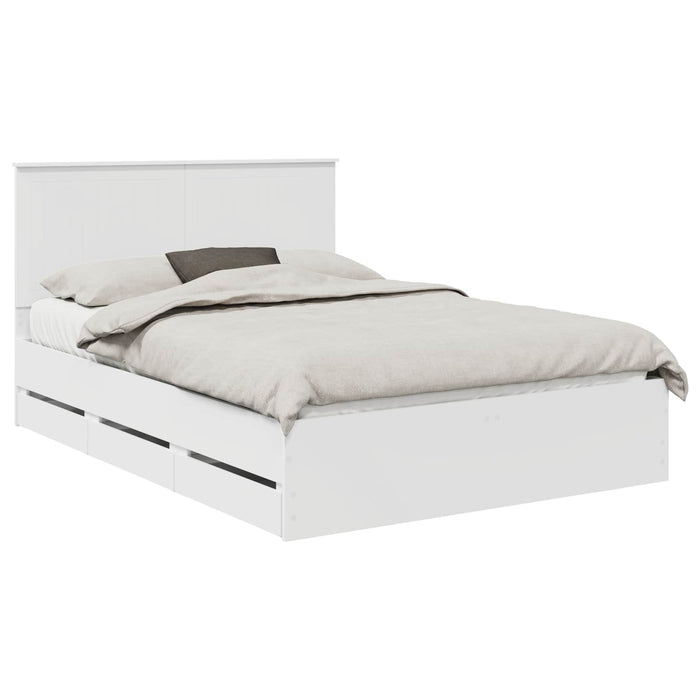 Cadru de pat cu sertar Alb 140 x 190 cm Lemn Ingineresc - WALTI WALTI