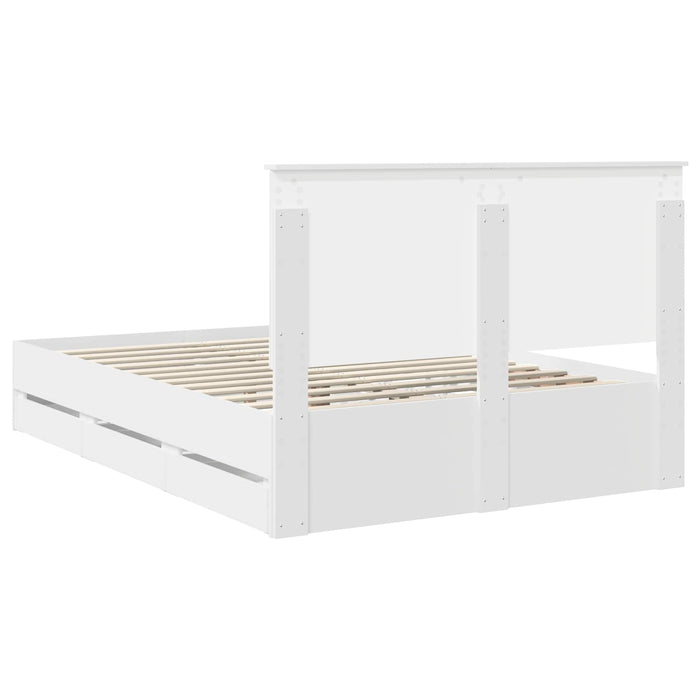 Cadru de pat cu sertar Alb 140 x 190 cm Lemn Ingineresc - WALTI WALTI