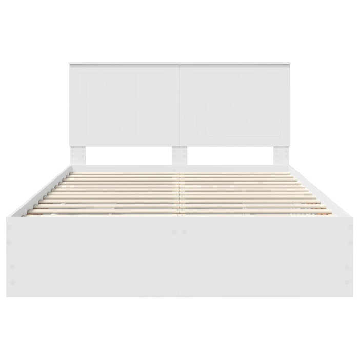 Cadru de pat cu sertar Alb 140 x 190 cm Lemn Ingineresc - WALTI WALTI