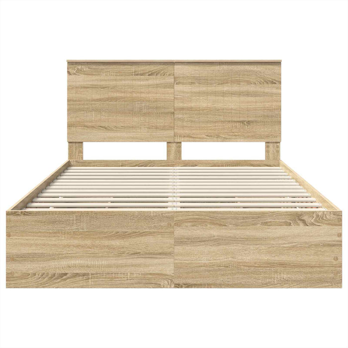 Cadru de pat Stejar Sonoma 140 x 190 cm Lemn Ingineresc WALTI