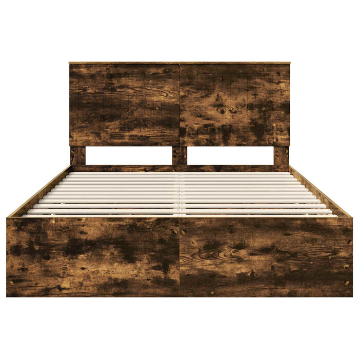 Cadru de pat Stejar fumuriu 140 x 190 cm Lemn Ingineresc - WALTI WALTI