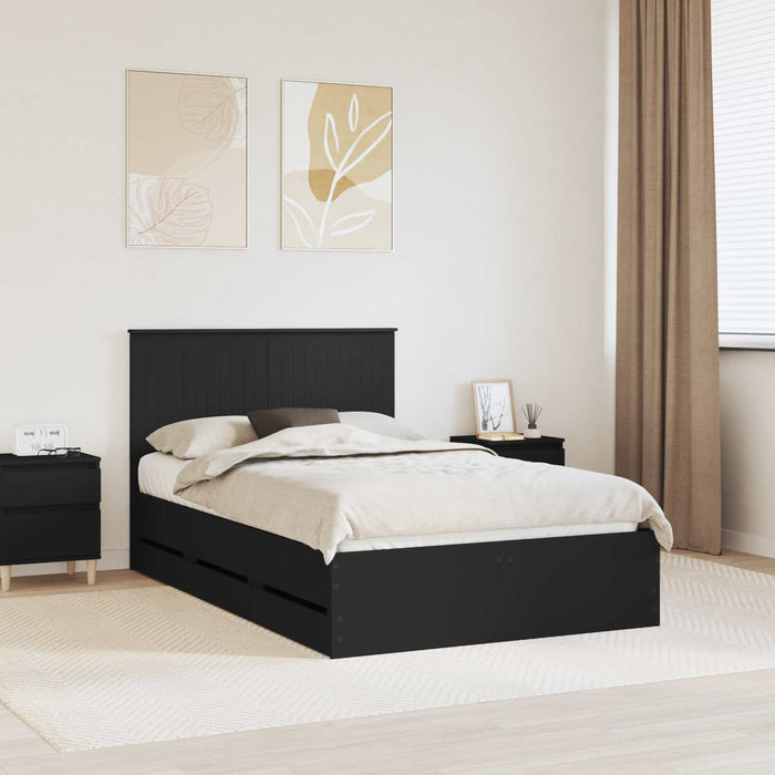 Cadru de pat cu sertar Negru 120 x 200 cm Lemn Ingineresc - WALTI WALTI