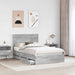 Cadru de pat cu sertar Gri Sonoma 120 x 190 cm Lemn Ingineresc - WALTI WALTI