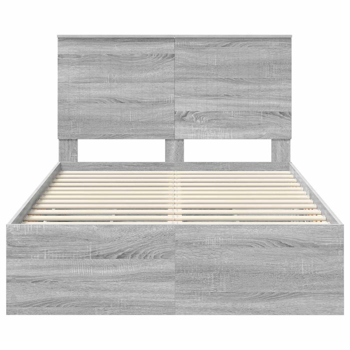 Cadru de pat cu sertar Gri Sonoma 120 x 190 cm Lemn Ingineresc - WALTI WALTI
