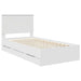 Cadru de pat cu sertar Alb 100 x 200 cm Lemn Ingineresc - WALTI WALTI