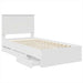 Cadru de pat cu sertar Alb 100 x 200 cm Lemn Ingineresc - WALTI WALTI