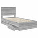 Cadru de pat cu sertar Gri Sonoma 100 x 200 cm Lemn Ingineresc - WALTI WALTI