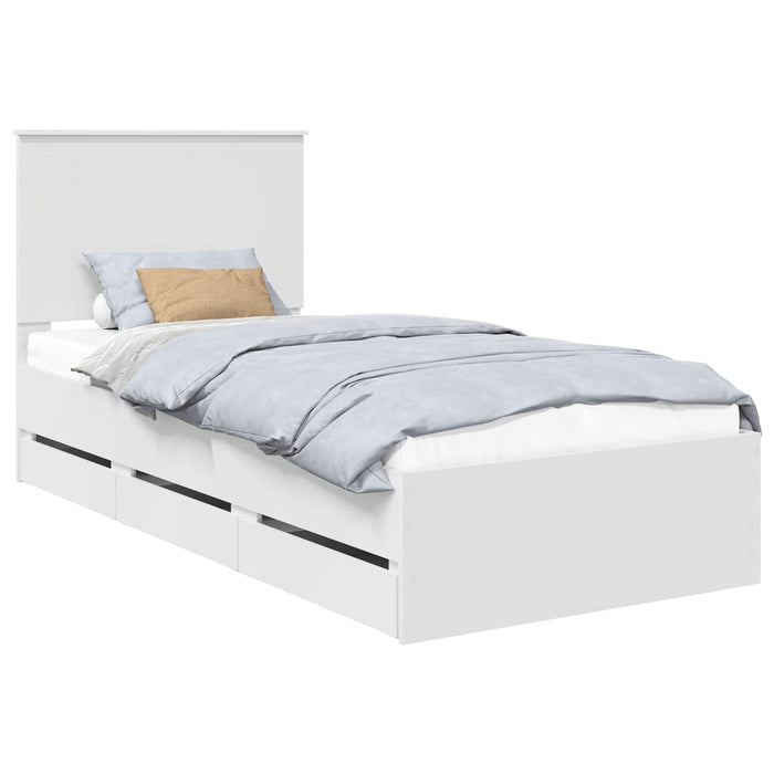 Cadru de pat cu sertar Alb 90 x 190 cm Lemn Ingineresc - WALTI WALTI