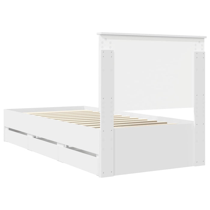 Cadru de pat cu sertar Alb 90 x 190 cm Lemn Ingineresc - WALTI WALTI