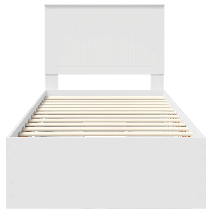 Cadru de pat cu sertar Alb 90 x 190 cm Lemn Ingineresc - WALTI WALTI