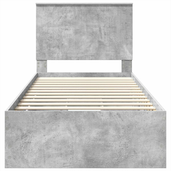 Cadru de pat Gri din beton 90 x 190 cm Lemn Ingineresc - WALTI WALTI