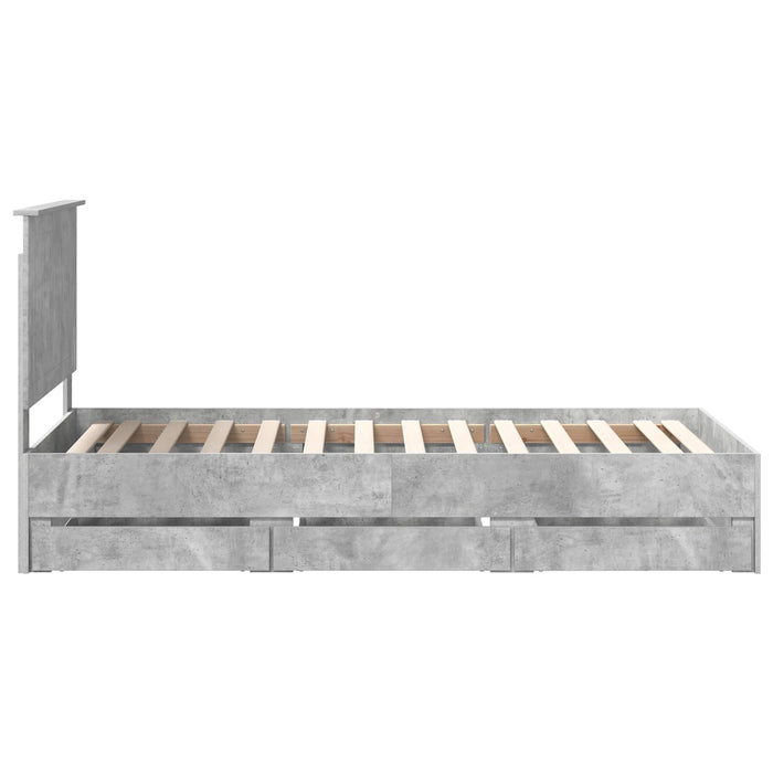 Cadru de pat Gri din beton 90 x 190 cm Lemn Ingineresc - WALTI WALTI