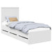 Cadru de pat cu sertar Alb 75 x 190 cm Lemn Ingineresc - WALTI WALTI