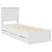 Cadru de pat cu sertar Alb 75 x 190 cm Lemn Ingineresc - WALTI WALTI