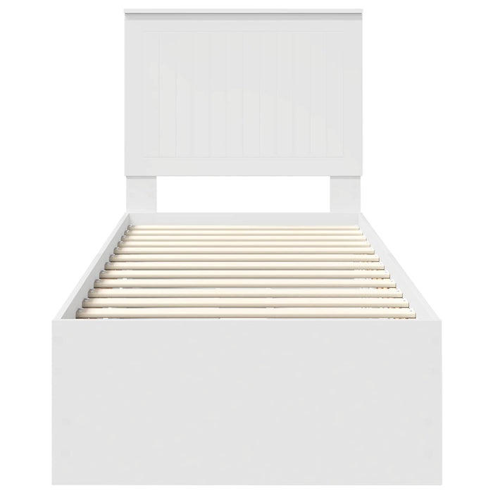 Cadru de pat cu sertar Alb 75 x 190 cm Lemn Ingineresc - WALTI WALTI