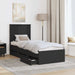 Cadru de pat cu sertar Negru 75 x 190 cm Lemn Ingineresc - WALTI WALTI