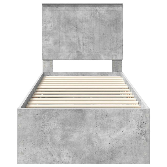 Cadru de pat Gri din beton 75 x 190 cm Lemn Ingineresc - WALTI WALTI