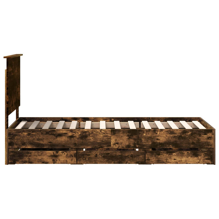 Cadru de pat Stejar fumuriu 75 x 190 cm Lemn Ingineresc - WALTI WALTI
