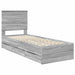 Cadru de pat cu sertar Gri Sonoma 75 x 190 cm Lemn Ingineresc - WALTI WALTI