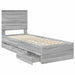Cadru de pat cu sertar Gri Sonoma 75 x 190 cm Lemn Ingineresc - WALTI WALTI