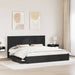 Pat cu storage cu headboard Negru 200 x 200 cm Lemn compozit - WALTI WALTI