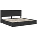 Pat cu storage cu headboard Negru 200 x 200 cm Lemn compozit - WALTI WALTI