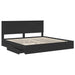 Pat cu storage cu headboard Negru 200 x 200 cm Lemn compozit - WALTI WALTI