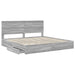 Pat cu storage cu sertar Gri Sonoma 200 x 200 cm Lemn compozit - WALTI WALTI