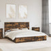 Pat cu storage Stejar fumuriu 180 x 200 cm Lemn compozit - WALTI WALTI
