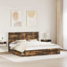 Pat cu storage Stejar fumuriu 180 x 200 cm Lemn compozit - WALTI WALTI