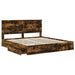 Pat cu storage Stejar fumuriu 180 x 200 cm Lemn compozit - WALTI WALTI