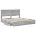 Pat cu storage cu sertar Gri Sonoma 180 x 200 cm Lemn compozit - WALTI WALTI