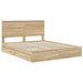 Pat cu storage Stejar Sonoma 160 x 200 cm Lemn compozit - WALTI WALTI