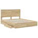 Pat cu storage Stejar Sonoma 160 x 200 cm Lemn compozit - WALTI WALTI