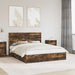 Pat cu storage Stejar fumuriu 160 x 200 cm Lemn compozit - WALTI WALTI