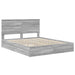 Pat cu storage cu sertar Gri Sonoma 160 x 200 cm Lemn compozit - WALTI WALTI
