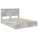 Pat cu storage Gri din beton 150 x 200 cm Lemn compozit - WALTI WALTI