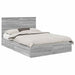 Pat cu storage cu sertar Gri Sonoma 140 x 200 cm Lemn compozit - WALTI WALTI
