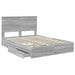 Pat cu storage cu sertar Gri Sonoma 140 x 200 cm Lemn compozit - WALTI WALTI