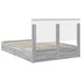 Pat cu storage cu sertar Gri Sonoma 140 x 200 cm Lemn compozit - WALTI WALTI