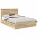Pat cu storage Stejar Sonoma 135 x 190 cm Lemn compozit - WALTI WALTI
